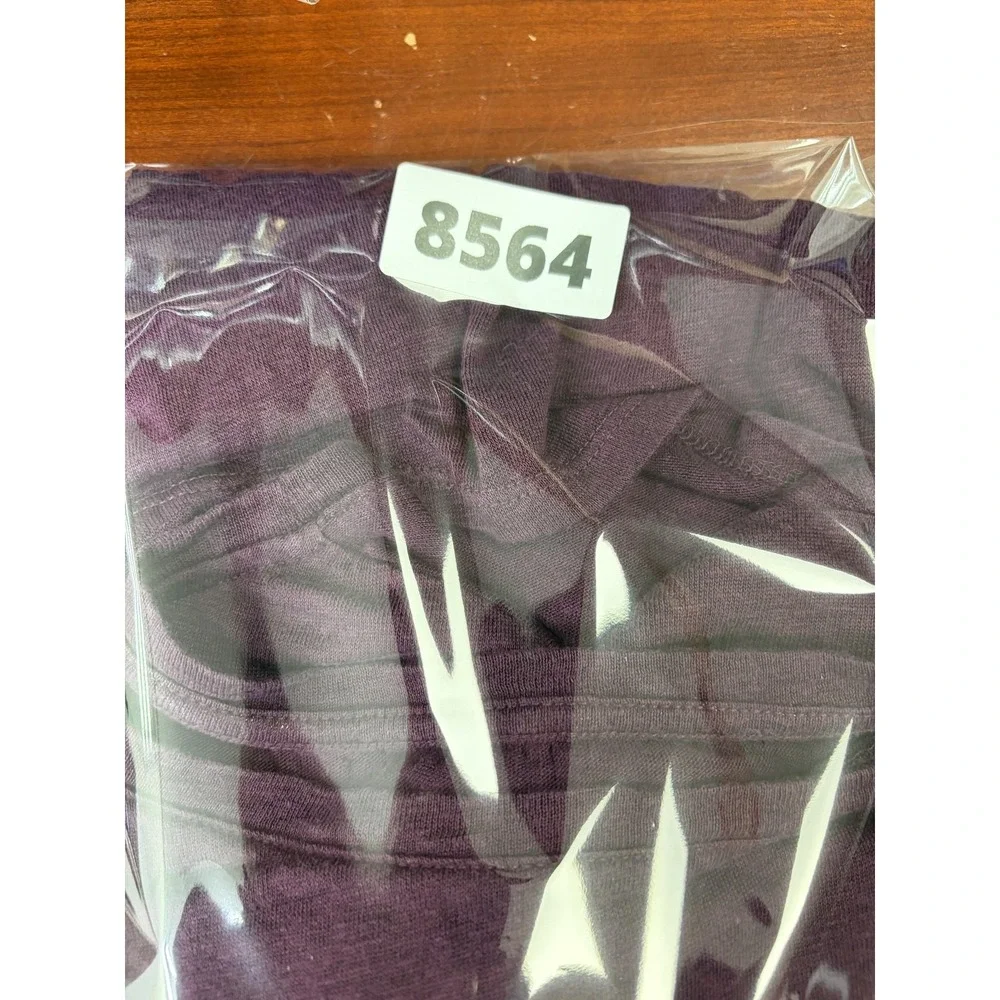 Eileen Fisher T-Shirt Womens Medium Purple Organic Linen Jersey Short Sleeve